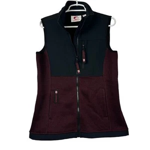 Canada Weather Gear Vest Lightweight Sweater Fleece Red Black Small - Picture 1 of 7