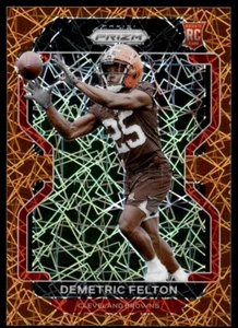 2021 Panini Prizm ORANGE LAZER Demetric Felton Rookie Cleveland Browns #411 - Picture 1 of 2