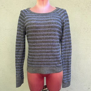 T Alexander Wang Striped Sweater Women Long Sleeve Gray Blue Casual S - Picture 1 of 5