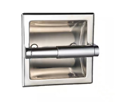 Bathroom Recessed Toilet Paper Holder Wall Mount Rear Mounting Bracket Chrome