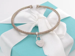 Pulsera Tiffany & Co Plata Regreso a Tiffany Corazón Malla Brazalete Bolsa Incluida - Imagen 1 de 4