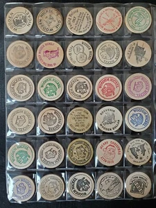 30 Mixed Different Wooden Nickels As Shown lot pwn27 - Picture 1 of 2