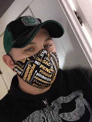 Washable Fashion Cotton Lining Face Mask Pittsburgh Penguins NHL Mario Lemieux - Image 1 of 3