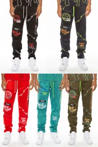 Herren Freizeithose Streetwear schmale Passform Hose Cargo Jogger Hip Hop Grafik Hose - Bild 1 von 32