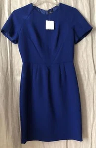 TOPSHOP New Womens Dress Size US 4 Blue Pencil Short Sleeves Lined - Picture 1 of 20