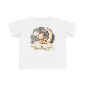 Teddy Bear With Crescent Moon Toddler's Fine Jersey Short Sleeve Tee - Picture 1 of 13