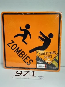 BRAND NEW SEALED Double Sided Halloween Sign Zombies & Trick Or Treaters - Picture 1 of 2