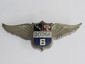Vintage 1928 Dodge Victory 6 Winged Enamel Radiator Badge Emblem Original Rare - Bild 1 von 4