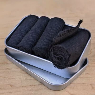 KAESER WILDERNESS SUPPLY Hand Made Charcloth Char Cloth Fire Starter Emergency Camping Hiking