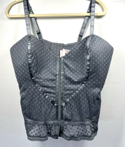 NWT Cacique Sz 26/28 Gray Bustier Corset Top Lingerie Bra Fairy Grunge Feminine - Picture 1 of 7