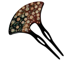 Japanese Lacquer Geisha Kanzashi comb Kimono Traditional Hairpin Kyoto Sakura - Picture 1 of 4