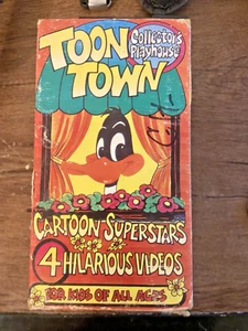 Vintage 1992 ToonTown Collector's Playhouse Cartoon Superstars 4 VHS Tapes - Foto 1 di 7