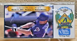 2001 Diamondbacks AZ Spring Training Pin #3 March 17 vs Rockies Collector's Pin - Picture 1 of 6