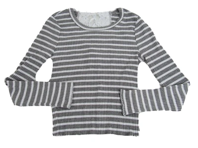 American Rag Women's Size Medium Gray Striped Long-Sleeve Shirt - Image 1 of 4