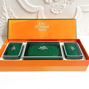 SAPONE DA BAGNO PROFUMATO HERMES EAU D'ORANGE VERTE CON SCATOLA arancione regalo 3 set mai usato - Foto 1 di 5