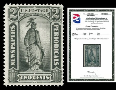 Scott PR57 1879 2c Newspaper Issue Mint F-VF NH Cat $75++ with PSE CERT - Image 1 of 2