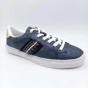 Baskets Tennis Chaussures Femme Shoes - 36 37 38 39 40 - Blanche Basse Bleu Gris - Imagen 1 de 11