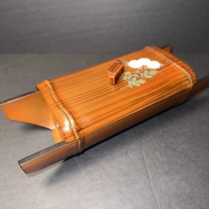 Vintage Jewelry Trinket Box Bamboo Cane Stalk Shaped Lacquer Painted - Picture 1 of 10