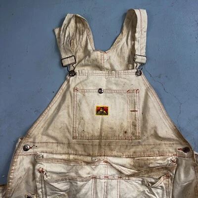 Ben Davis Vintage 60s Yellow Tag Canvas Overalls Pants Union 1960s USA Thrashed - Image 1 of 4