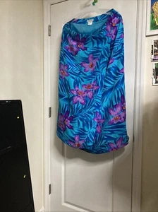 Vintage Wickelrock lang 100 % Seide tropisch Hawaii JCPenny Worthington Größe 16 - Bild 1 von 7