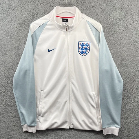 England Soccer Track Jacket Adult XL Extra Large White Nike United Kingdom Mens Cover