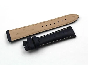Cinturino Jaeger LeCoultre Pelle Struzzo Reverso Blu 19/16mm Per Fibbia Watch - Foto 1 di 4