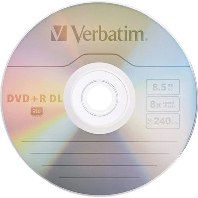 5 VERBATIM DVD+R DL AZO 8.5GB 8X Logo Branded 97000 in paper sleeve - Image 1 of 4