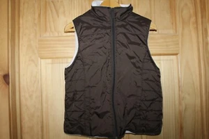 KC Collections Brown Puffy Vest with Pink Lined Fleece Womens Vest - M - Picture 1 of 3