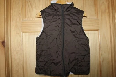 KC Collections Brown Puffy Vest with Pink Lined Fleece Womens Vest  - M  - Image 1 of 3