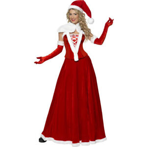 Miss Babbo Natale Costume Vestito Donna Weihnachtsfraukostüm Signora