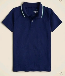 Cute J Crew Crewcuts Boys tech piqué Polo Shirt Size XS 4/5 Navy - Picture 1 of 10