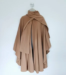 Poncho Peter James Cape Chal Lana Cachemira Beige Camel Chaqueta Envoltura Talla Única - Imagen 1 de 12