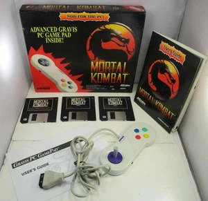 1993 Aklaim Mortal Kombat & Game Pad Big Box PC Floppy Disk Video Game - Tested - Picture 1 of 16