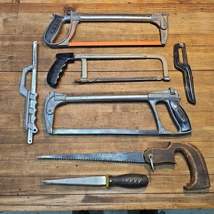 Lotto SEGHE vintage legno e acciaio • Hack Keyhole Mitre • Stanley Tools BELLE! ☆US - Foto 1 di 4