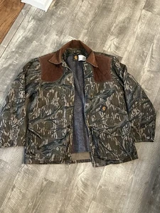Vintage Carhartt Jacke-Mossy Oak Treestand Camo-Decke gefüttert Canvas-Chore Coat-L - Bild 1 von 23