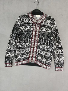 Suéter Vintage Talbots Pequeño Cárdigan Cierre Gancho Navidad Feria Isla Nórdica - Imagen 1 de 11