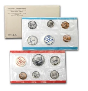 Juego de monedas 1970 sin circular como nuevo embalaje original del gobierno OGP - Imagen 1 de 2