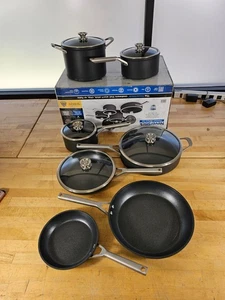 12-teiliges Ninja Kochgeschirr Topf & Pfanne Kochset mit Glasdeckel - Braten Saute Sauce - Bild 1 von 24