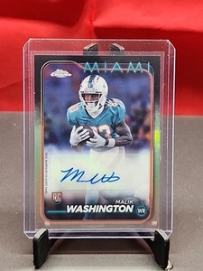 2024 Topps Chrome Malik Washington Auto RC #RA-MWA Miami Dolphins - Picture 1 of 2