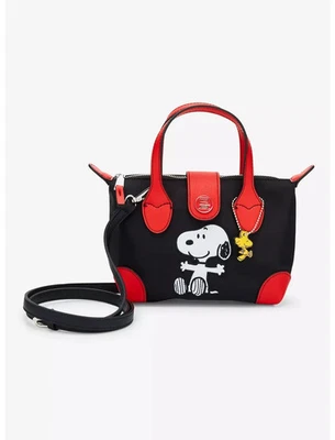 Danielle Nicole Peanuts Snoopy & Woodstock Black Red Mini Satchel Crossbody New - Image 1 of 4