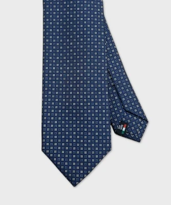 Galise cravatta tre pieghe in seta, fantasia blu CRAV3SS8.CO.2 - Immagine 1 di 2