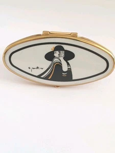 A RARE VINTAGE STRATTON LIPSTICK HOLDER WITH MIRROR. ARTDECO LADY. ARTIST SIGNED - Picture 1 of 6