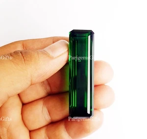 90 Ct Green Topaz Baguette Cut For Pendent Size Loose Gemstone - Picture 1 of 6