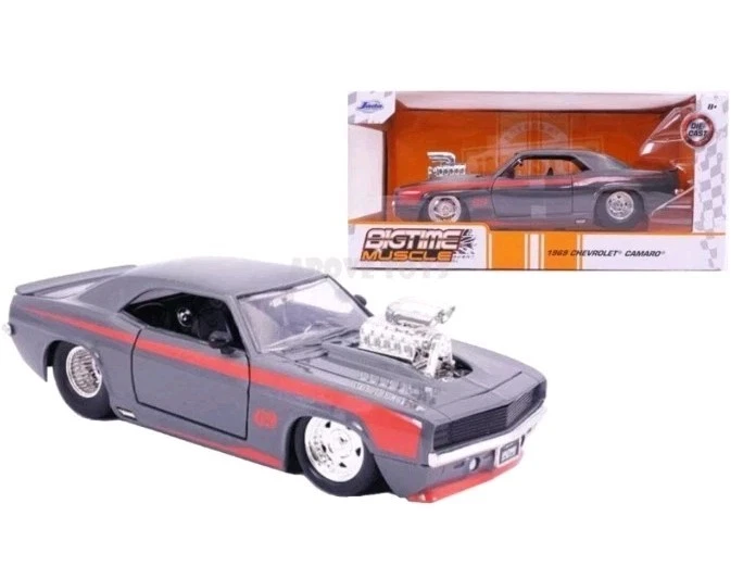 Chevrolet Camaro 1969 escala 1:24 Big Time Muscle gris naranja modelo coche Foto 1 de 1