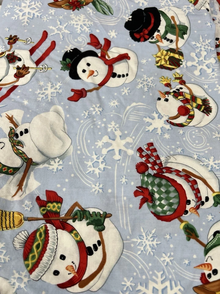 Muñeco de nieve de Navidad tela de algodón 2 yardas 40 de ancho Alexander Henry dobladillo imperfecto Foto 1 de 4