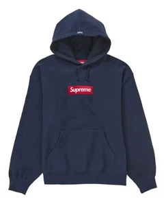 Supreme Box Logo Hoodie Sweatshirt Navy Gr. S (FW24) Brandneu - Bild 1 von 4