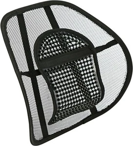 Back Support Mesh Cushion with Elastic Strap for Home Office Chairs & Car Seats - Picture 1 of 6