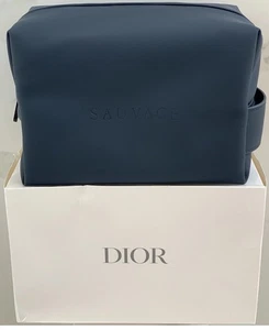 Dior Beauty Sauvage Pouch Slate Blue VIP Gift Toiletry Travel Bag New in Box - Picture 1 of 9