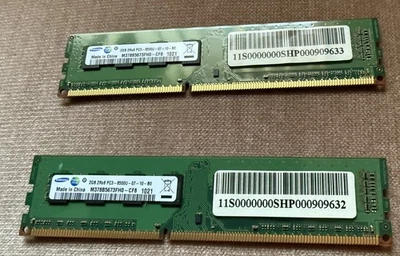 2PCS Samsung Desktop RAM Kit (2 x 2GB) - PC3-8500U - Image 1 of 4