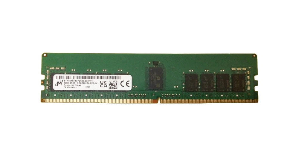 RAM Micron 32GB 2Rx8 DDR4 RDIMM 3200MHz MTA18ASF4G72PDZ-3G2F1 - Bild 1 von 1